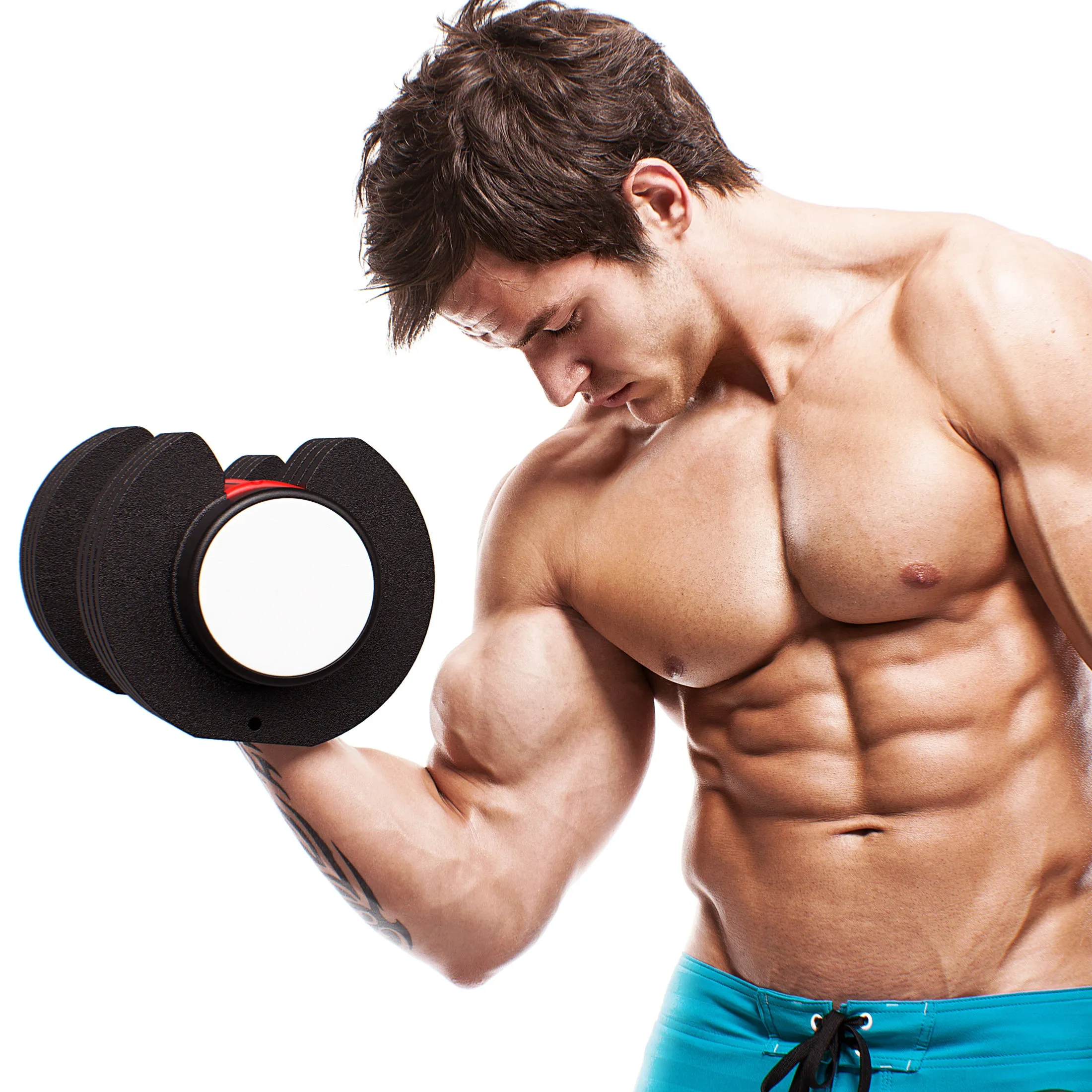 12.5-25 lb dimok Adjustable Dumbbell Weights (Plates, Anti-Slip Handle - Home Gym Exercise Full Body Workout (Single)