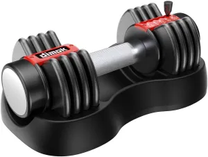 12.5-25 lb dimok Adjustable Dumbbell Weights (Plates, Anti-Slip Handle - Home Gym Exercise Full Body Workout (Single)