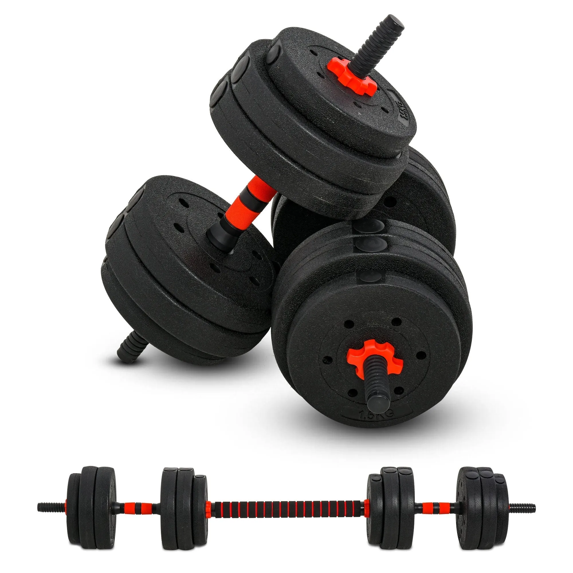 25kg Adjustable 2 IN 1 Barbell Dumbbells Weight Set for Body Fitness Lifting