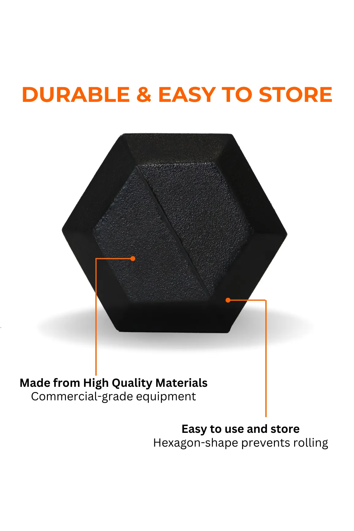 32.5kg Body Iron Commercial Rubber Hex Dumbbell Pair