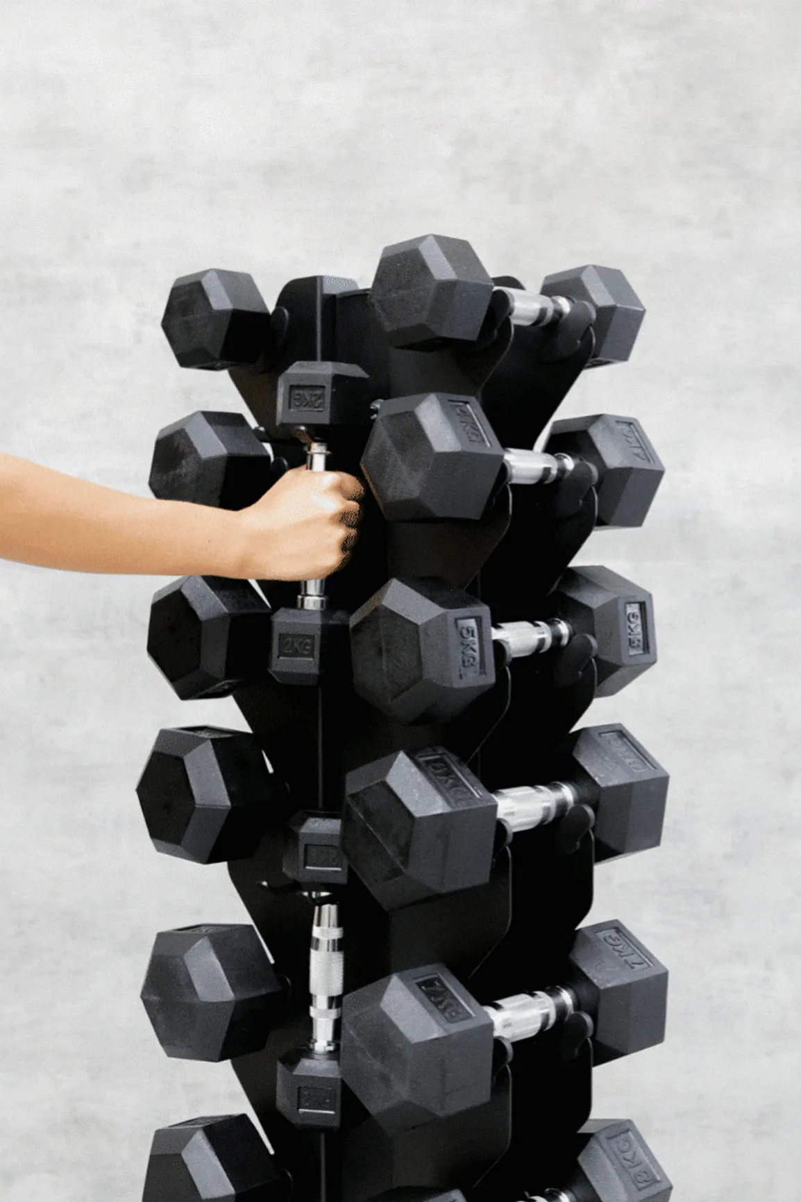 32.5kg Body Iron Commercial Rubber Hex Dumbbell Pair