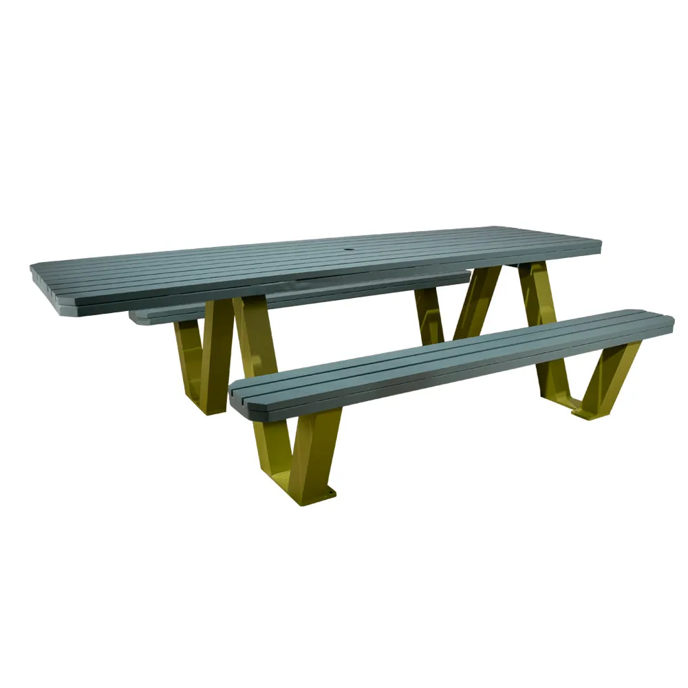 APEX Picnic Table with Aluminum Slat Top & Benches ADA Compliant