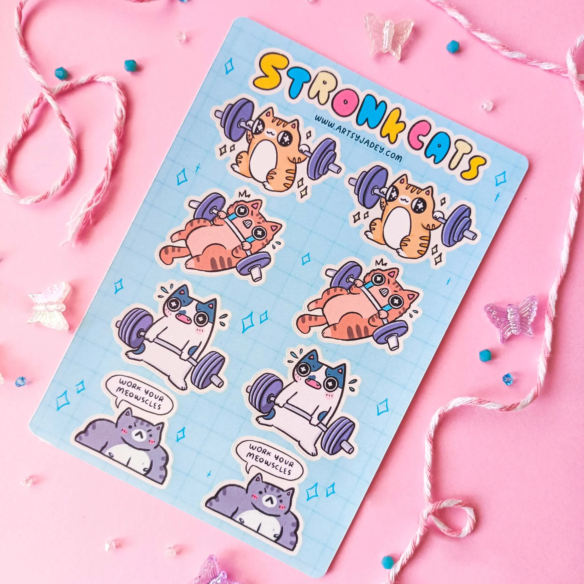 Artsy Jadey Sticker Sheet // Stronk Cats