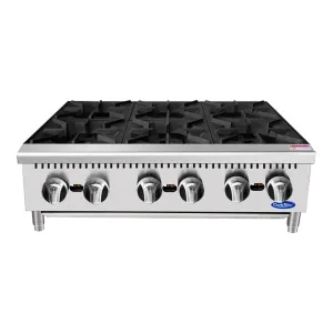 Atosa ACHP-6 36" Heavy Duty Countertop Range, Hot Plate with 6 Burners 192,000 BTU