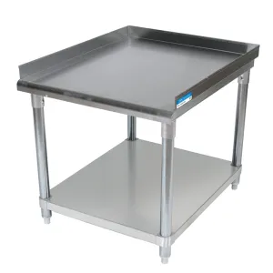 BK Resources SVET-3630 Stainless Steel Equipment Stand with Undershelf 3 Sided 2"Riser 36X30