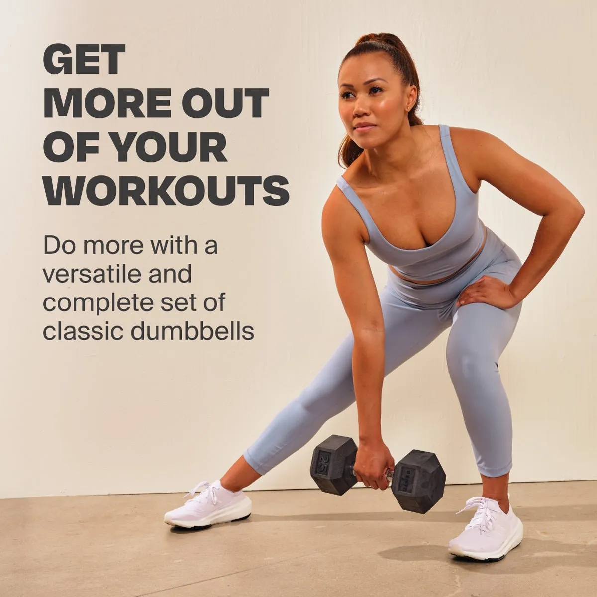 Centr 5-25 Lb Dumbbell Weight Set with Rack