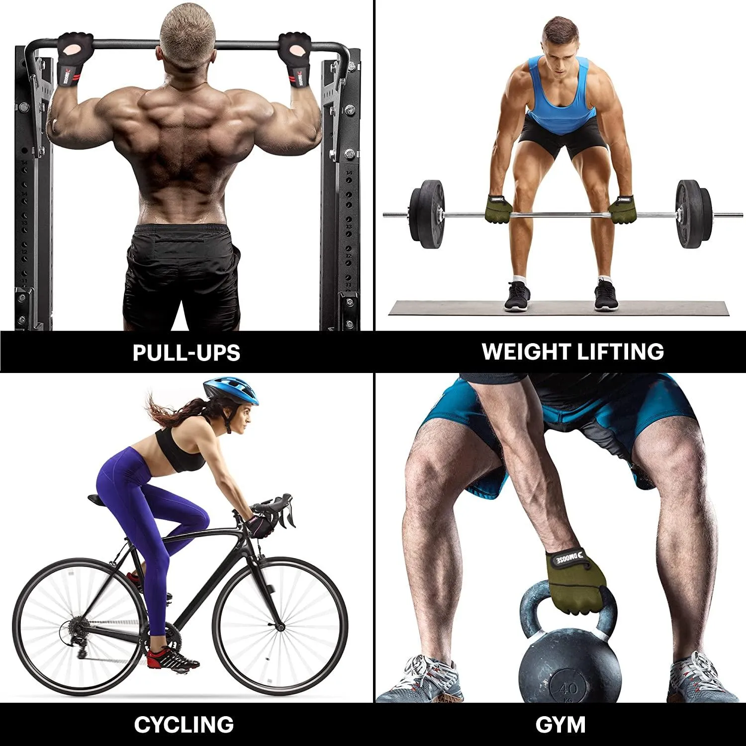 DMoose Workout Gloves for Men and Women, Weight Lifting Gloves with or Without Wrist Support, Full Palm Protection, Perfect Grip for Deadlift ,Fitness, Gym Gloves Training.