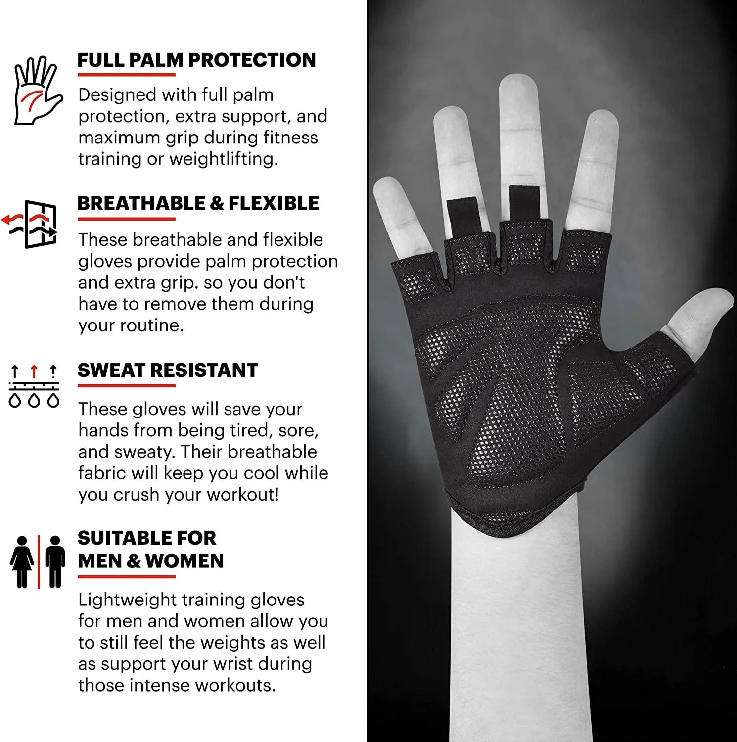 DMoose Workout Gloves for Men and Women, Weight Lifting Gloves with or Without Wrist Support, Full Palm Protection, Perfect Grip for Deadlift ,Fitness, Gym Gloves Training.
