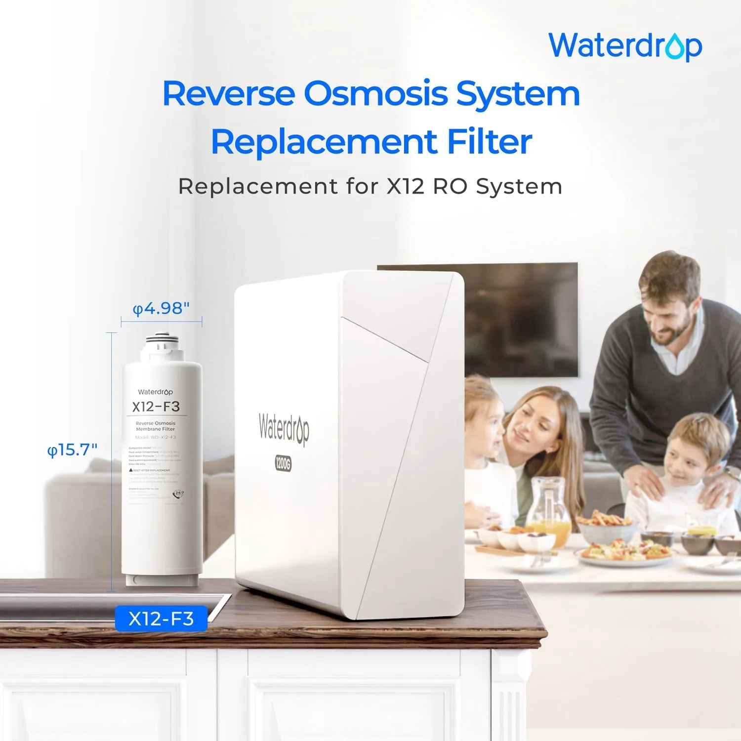 F3 Filter for Waterdrop X12 Reverse Osmosis System | 1200 GPD