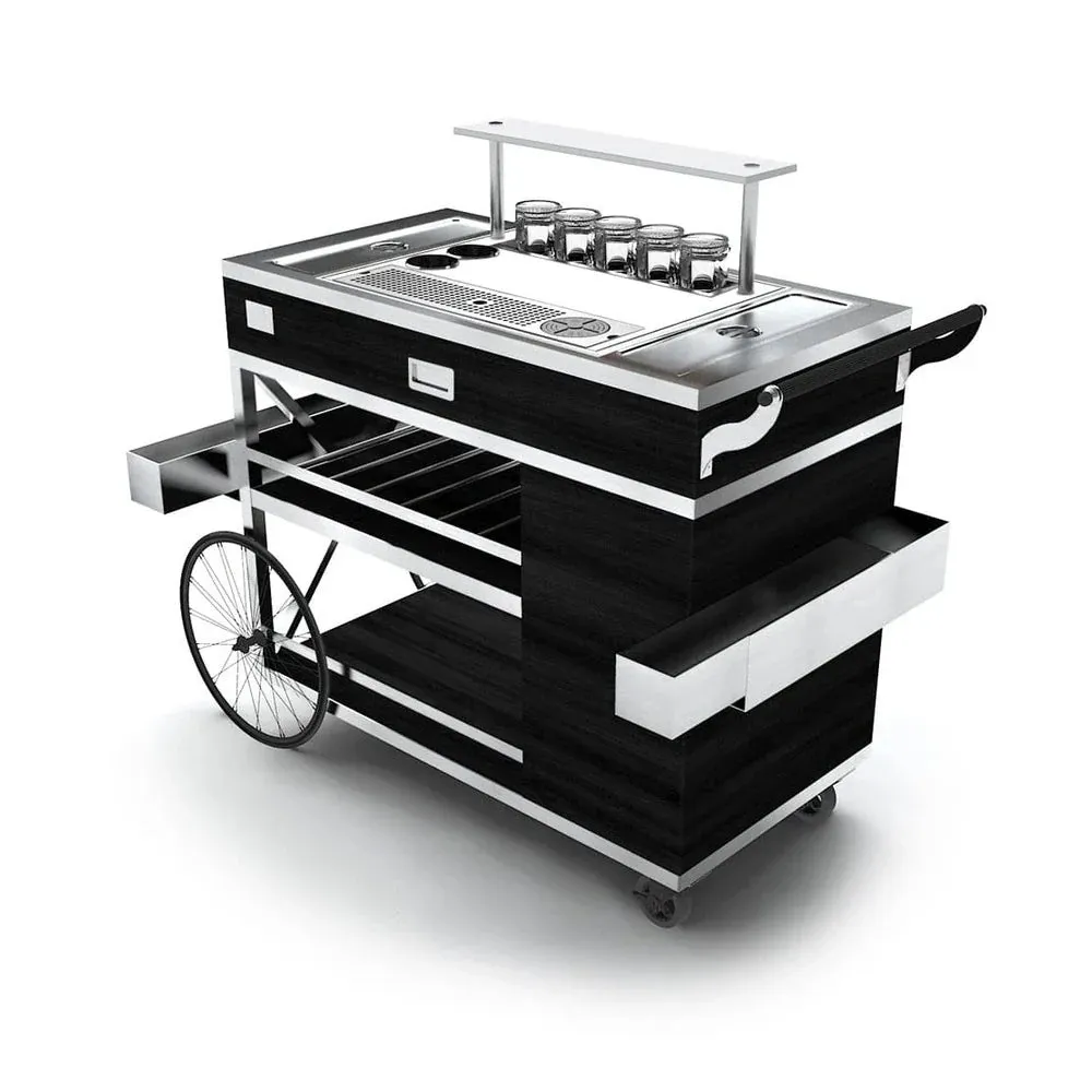 Forbes Industries F35-5525 28" Santa Fe Elite Mixology Cart Butcher Block Work Surface