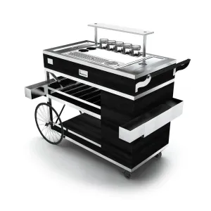 Forbes Industries F35-5525 28" Santa Fe Elite Mixology Cart Butcher Block Work Surface