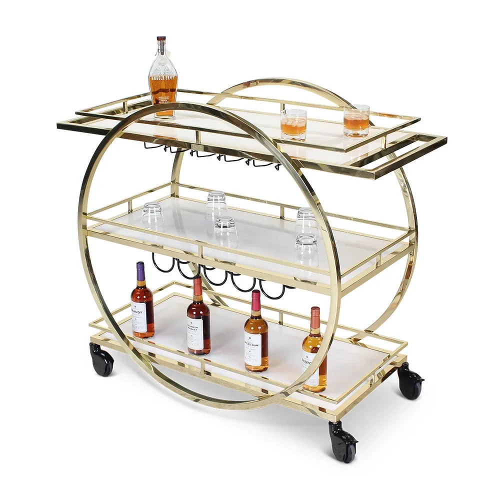 Forbes Industries F35-5575 24" Cartwheel Mixology Cart Avonite Work Surface
