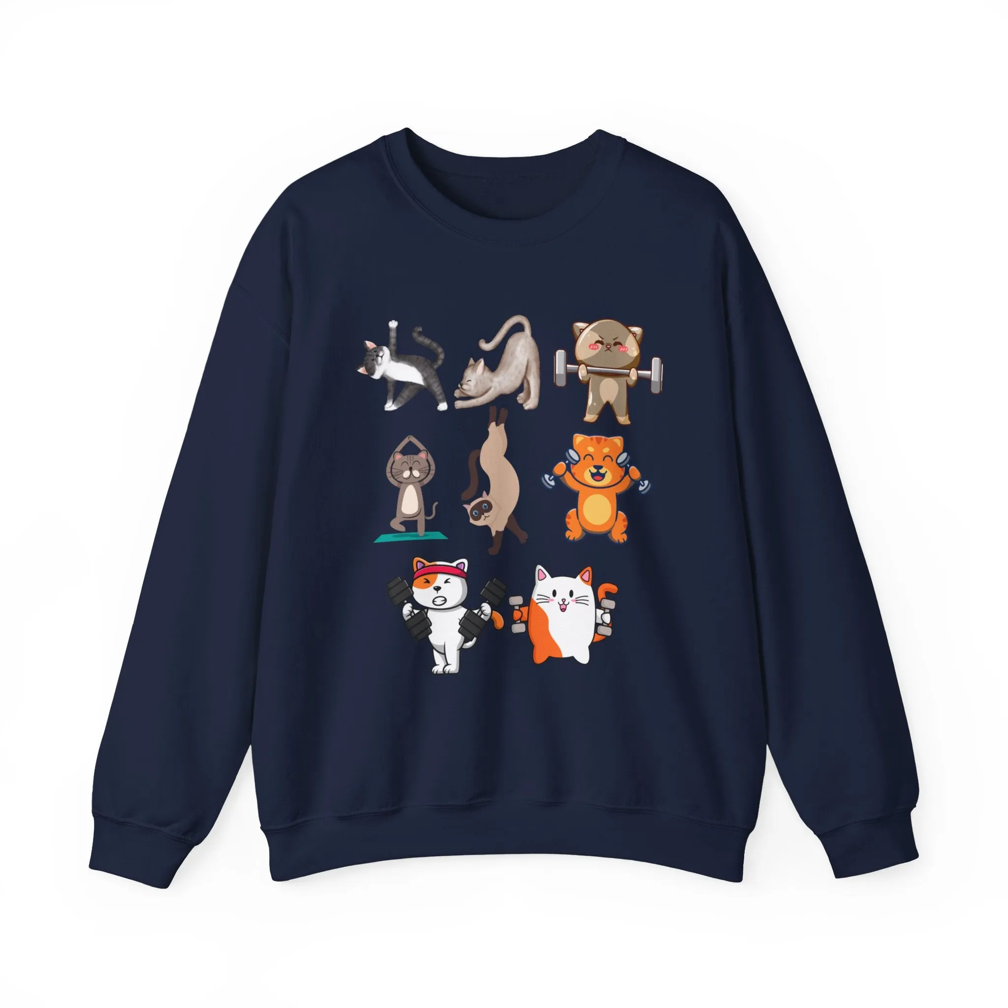 Funny Cat Pullover for Cat Lover gift for Fitness Lover gift for Gym Lover Cats Working out Sweat Shirt