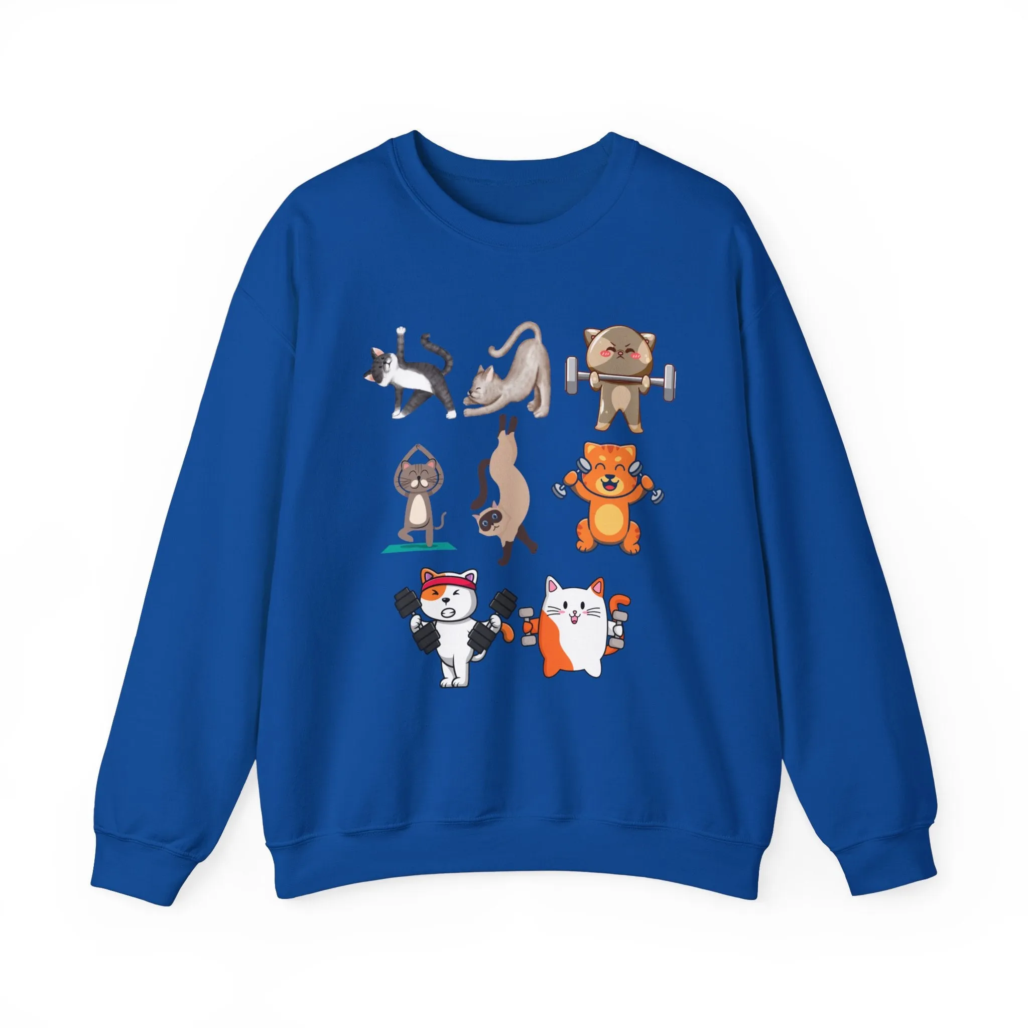 Funny Cat Pullover for Cat Lover gift for Fitness Lover gift for Gym Lover Cats Working out Sweat Shirt