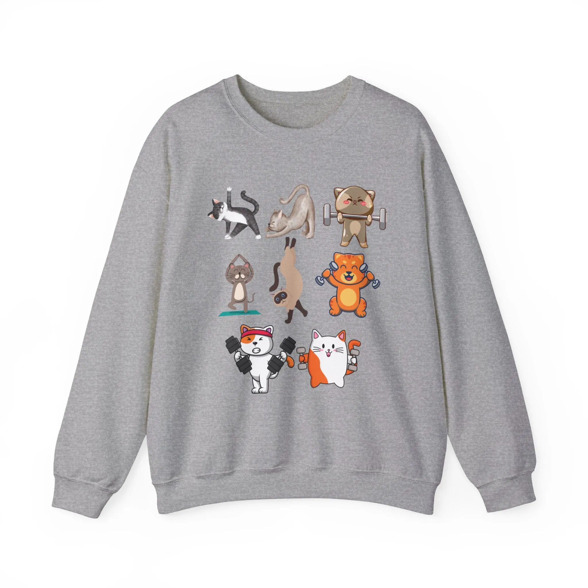 Funny Cat Pullover for Cat Lover gift for Fitness Lover gift for Gym Lover Cats Working out Sweat Shirt