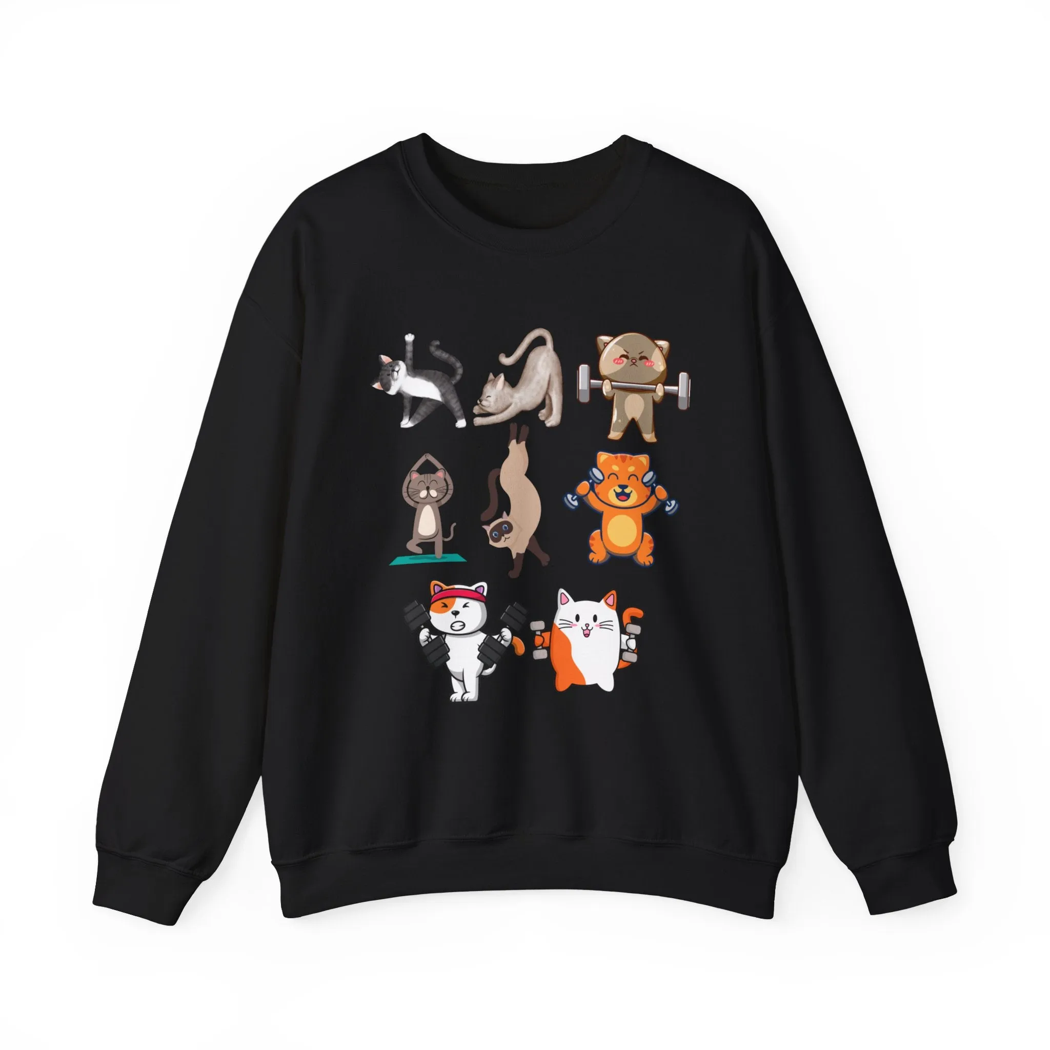 Funny Cat Pullover for Cat Lover gift for Fitness Lover gift for Gym Lover Cats Working out Sweat Shirt