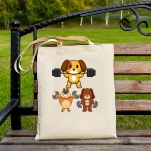 Funny Dog Working Out Tote Bag Funny Gym Bags for Dogs Lovers gifts for Dog Dad Fitness Tote Bag for Workout lover