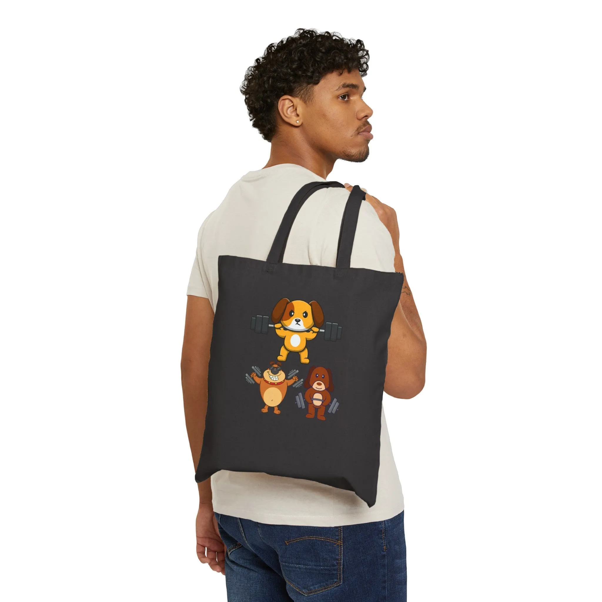 Funny Dog Working Out Tote Bag Funny Gym Bags for Dogs Lovers gifts for Dog Dad Fitness Tote Bag for Workout lover