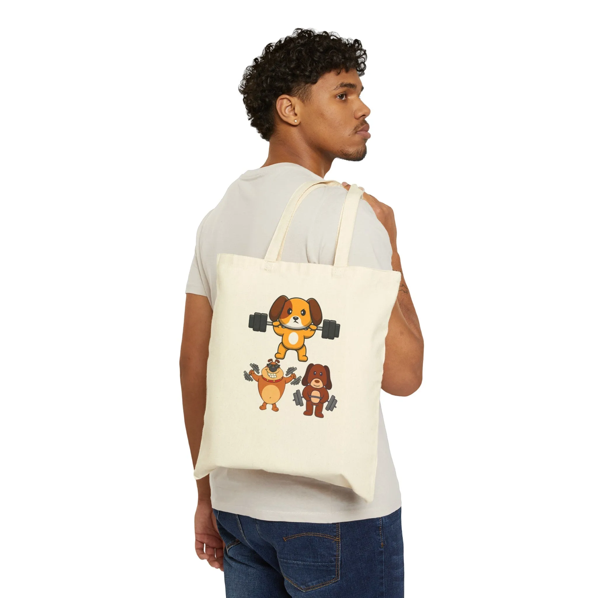 Funny Dog Working Out Tote Bag Funny Gym Bags for Dogs Lovers gifts for Dog Dad Fitness Tote Bag for Workout lover