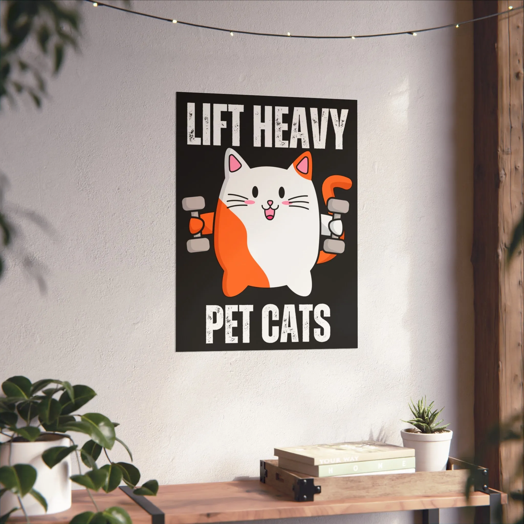 Gym Poster Decor Workout Posters for Fitness Lover gift for Gym Rat Sport Posters Funny Cat Wall Art for Gymnasts gifts Lift Heavy Pets CATS