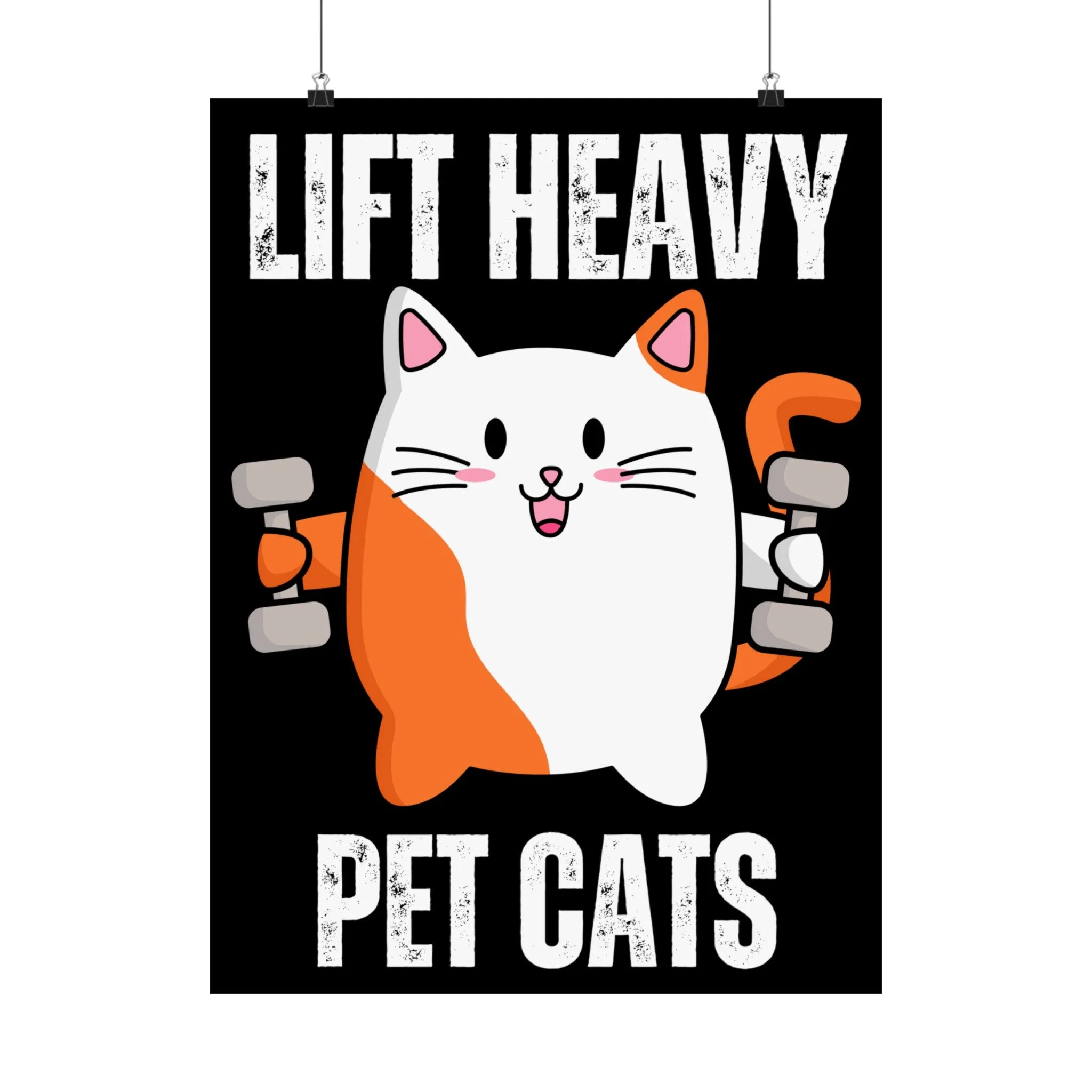 Gym Poster Decor Workout Posters for Fitness Lover gift for Gym Rat Sport Posters Funny Cat Wall Art for Gymnasts gifts Lift Heavy Pets CATS