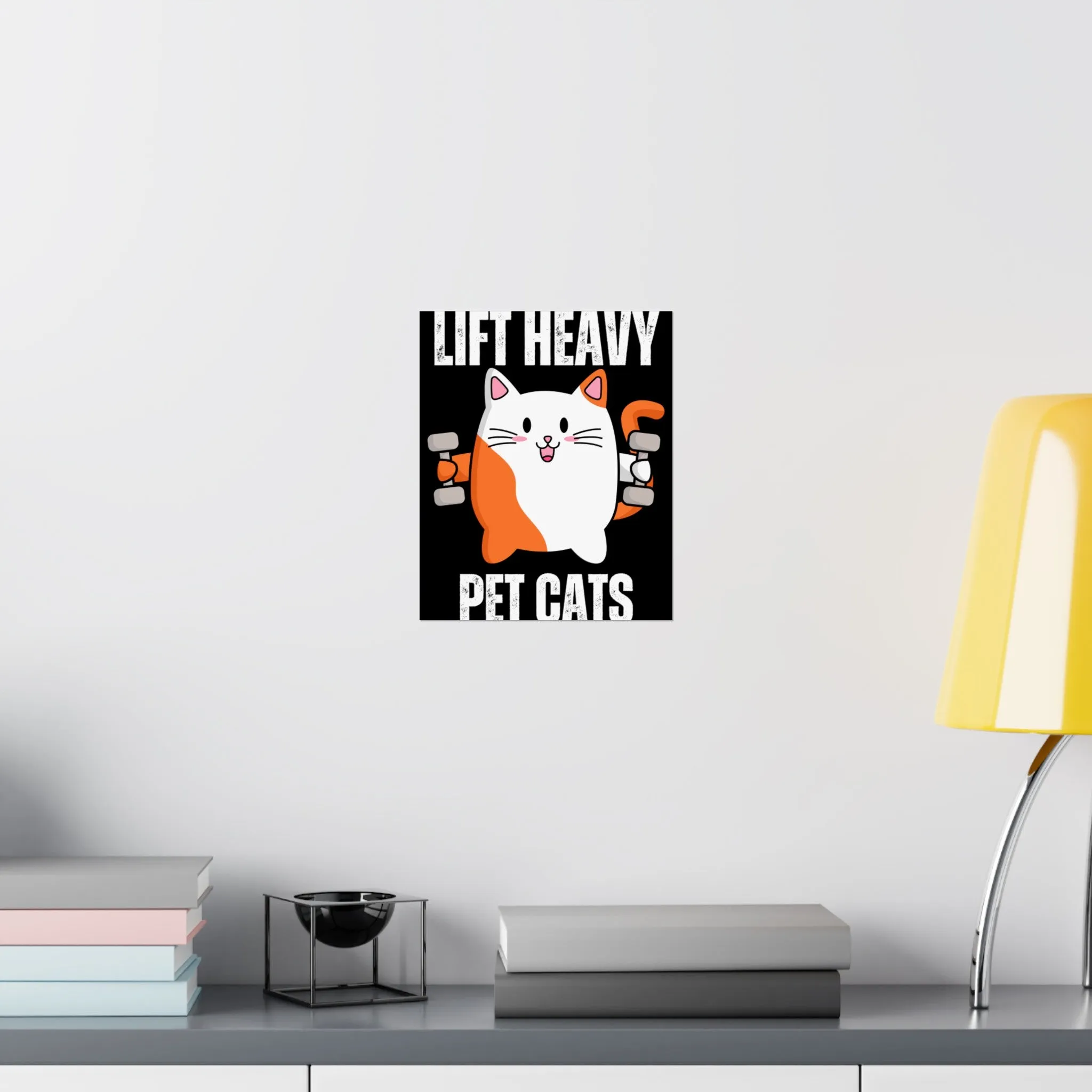 Gym Poster Decor Workout Posters for Fitness Lover gift for Gym Rat Sport Posters Funny Cat Wall Art for Gymnasts gifts Lift Heavy Pets CATS
