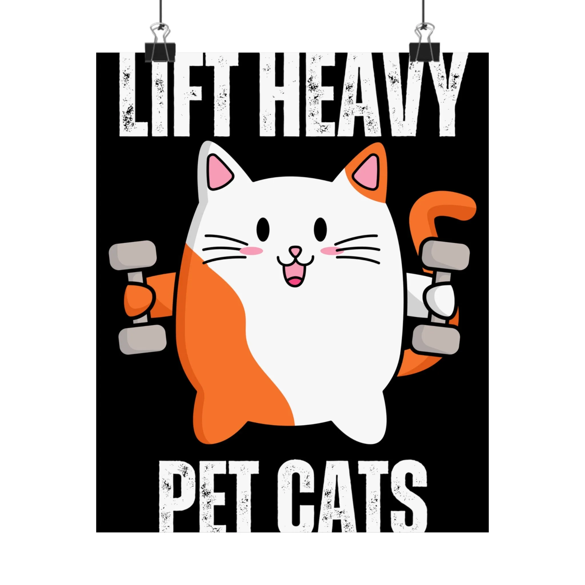 Gym Poster Decor Workout Posters for Fitness Lover gift for Gym Rat Sport Posters Funny Cat Wall Art for Gymnasts gifts Lift Heavy Pets CATS