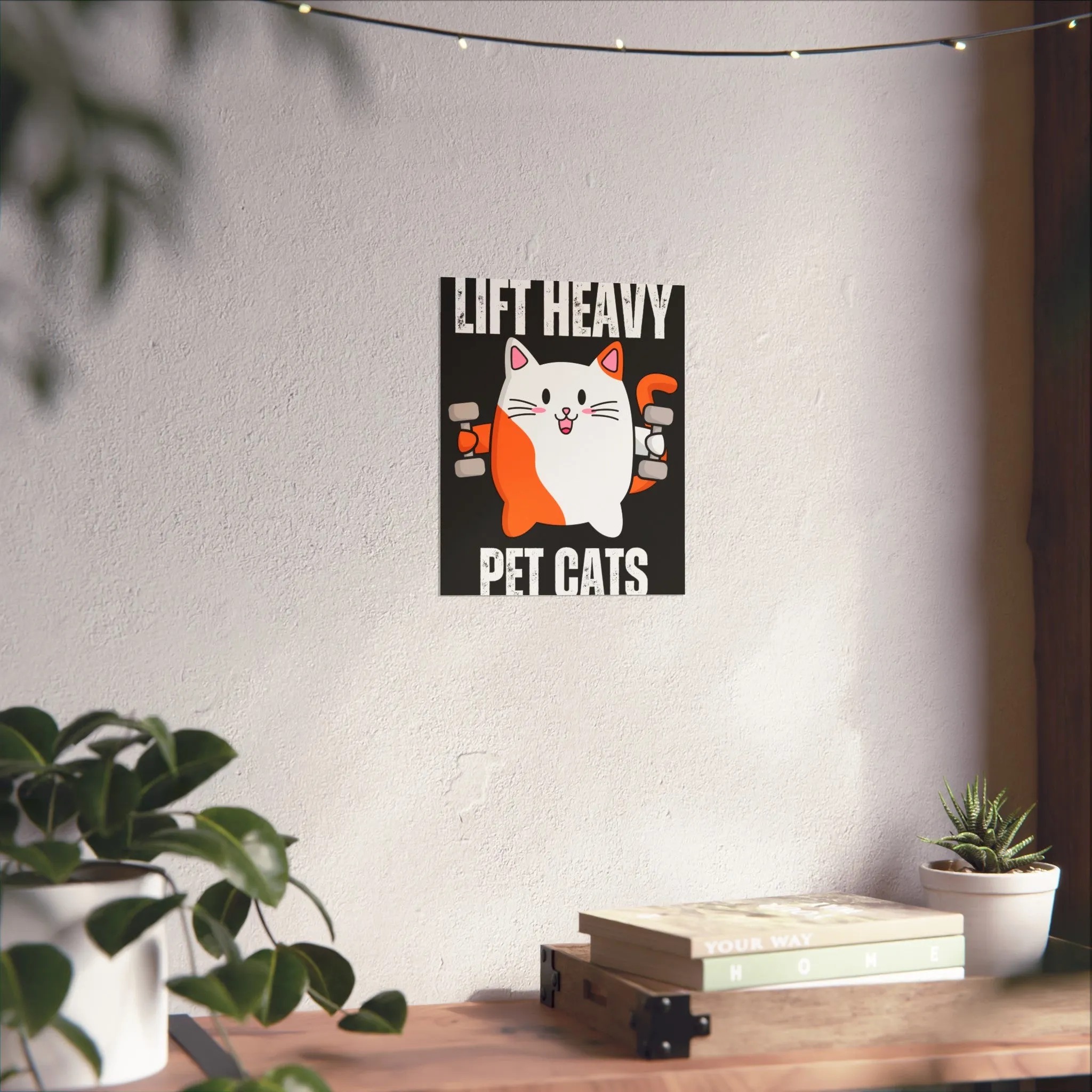 Gym Poster Decor Workout Posters for Fitness Lover gift for Gym Rat Sport Posters Funny Cat Wall Art for Gymnasts gifts Lift Heavy Pets CATS