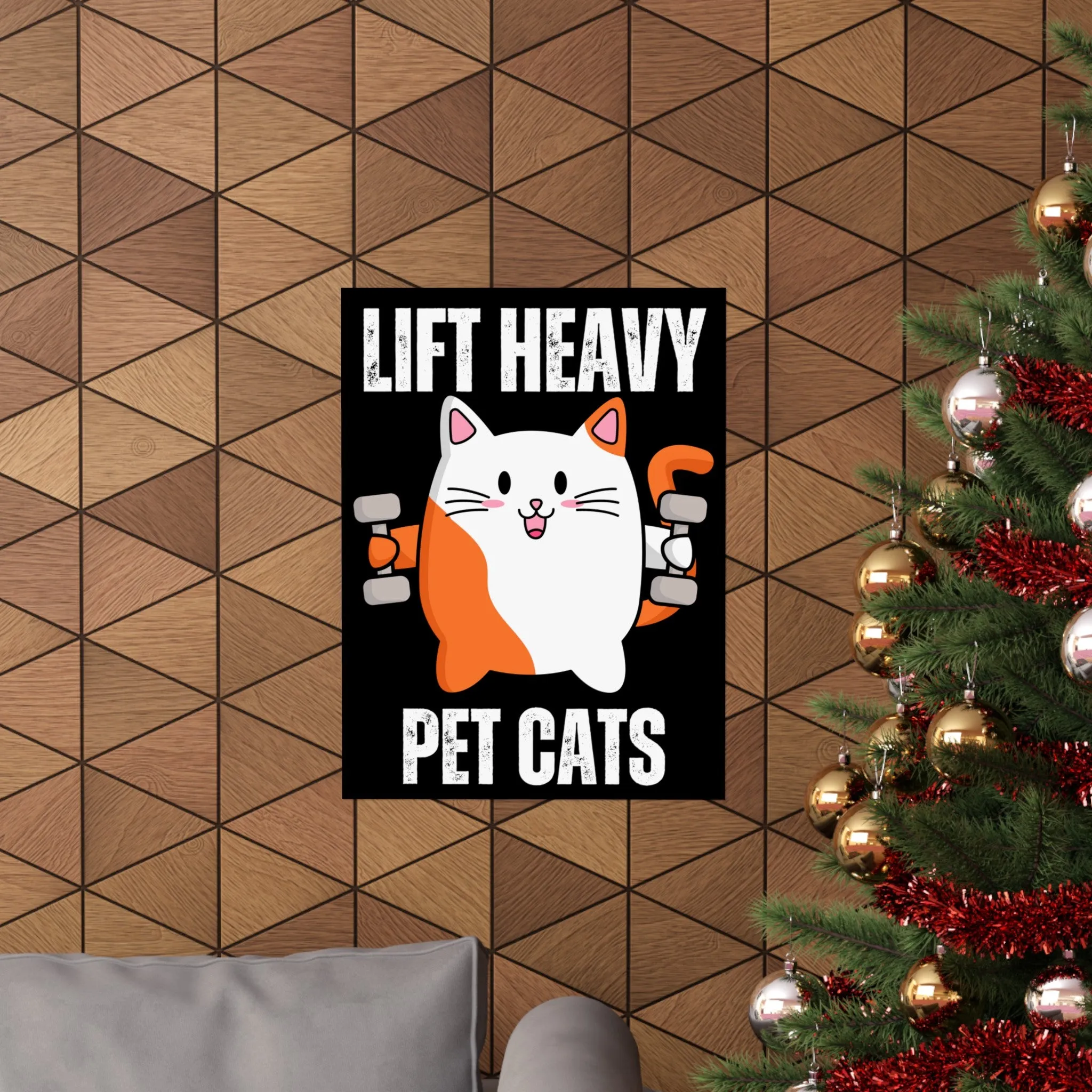 Gym Poster Decor Workout Posters for Fitness Lover gift for Gym Rat Sport Posters Funny Cat Wall Art for Gymnasts gifts Lift Heavy Pets CATS