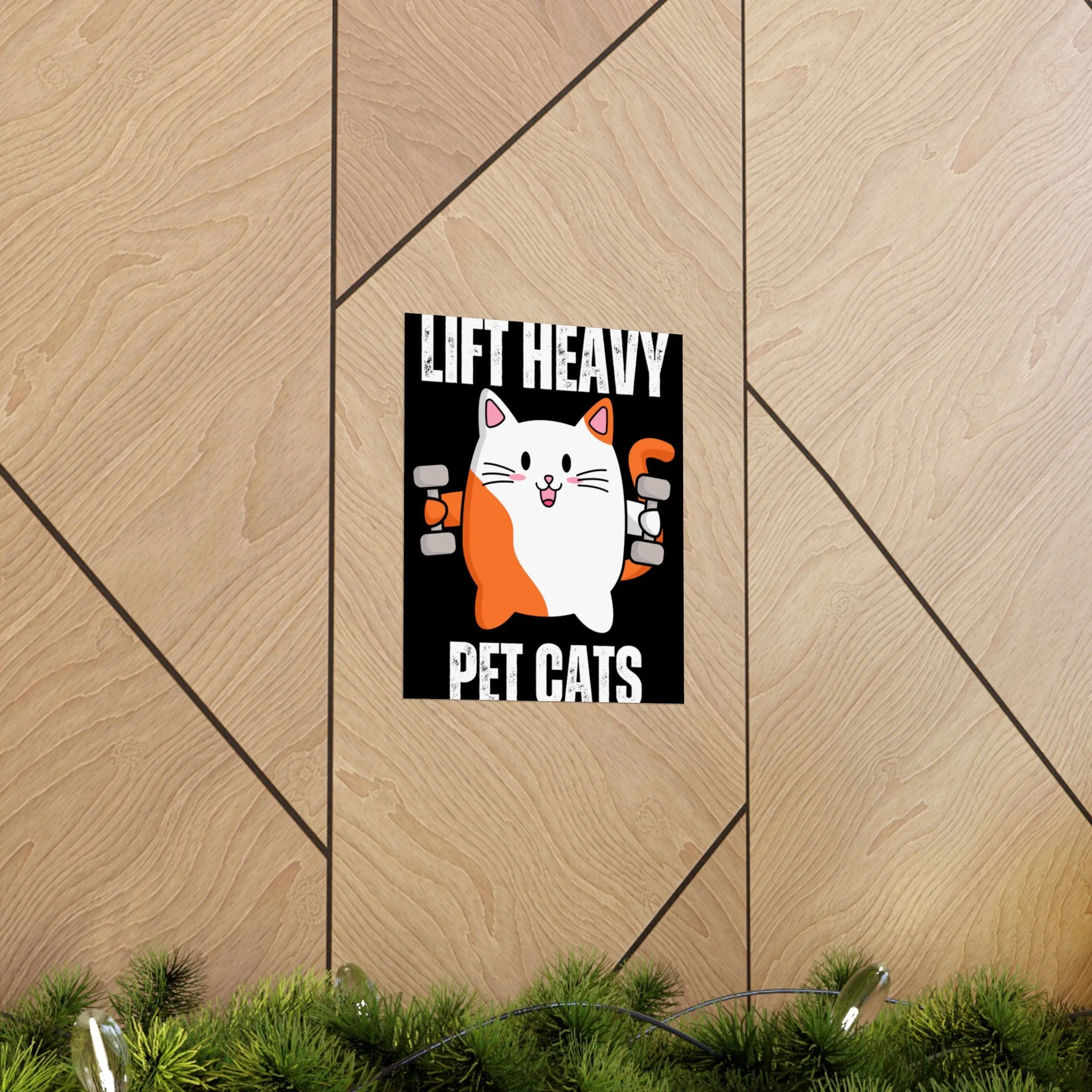 Gym Poster Decor Workout Posters for Fitness Lover gift for Gym Rat Sport Posters Funny Cat Wall Art for Gymnasts gifts Lift Heavy Pets CATS