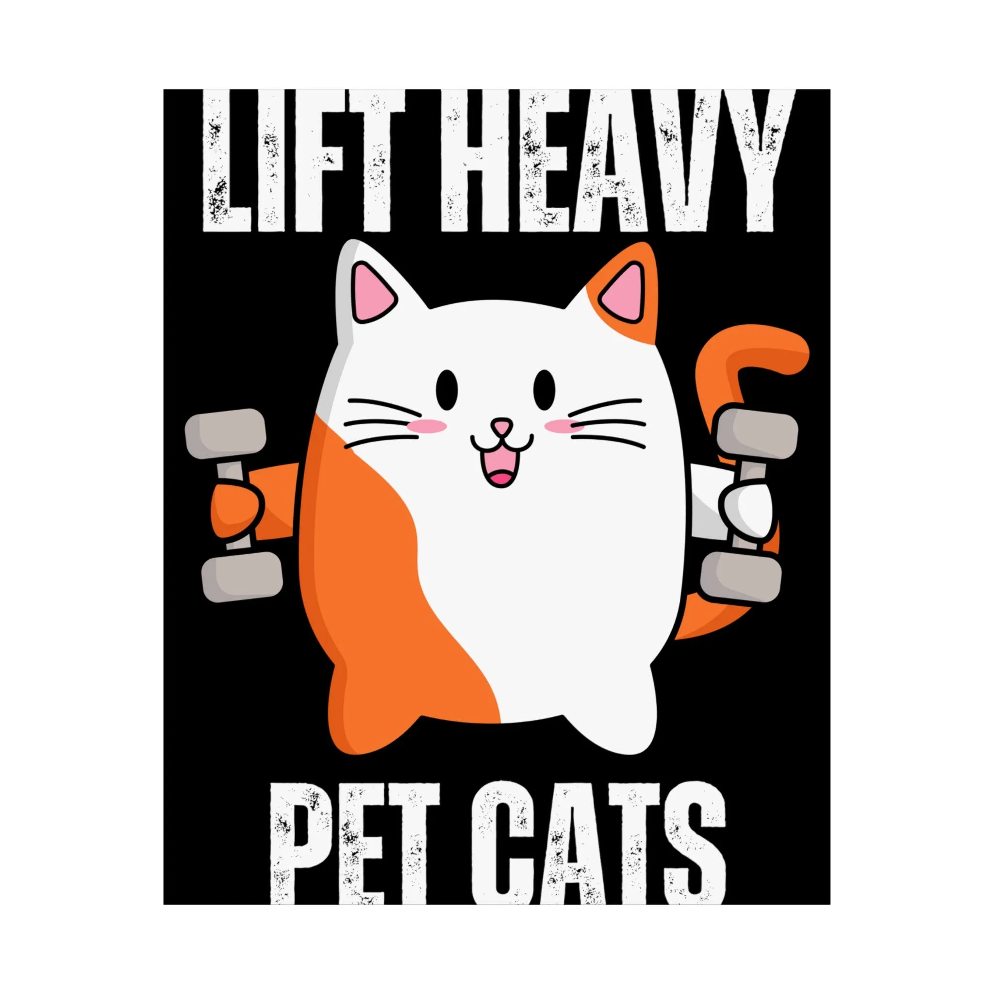 Gym Poster Decor Workout Posters for Fitness Lover gift for Gym Rat Sport Posters Funny Cat Wall Art for Gymnasts gifts Lift Heavy Pets CATS