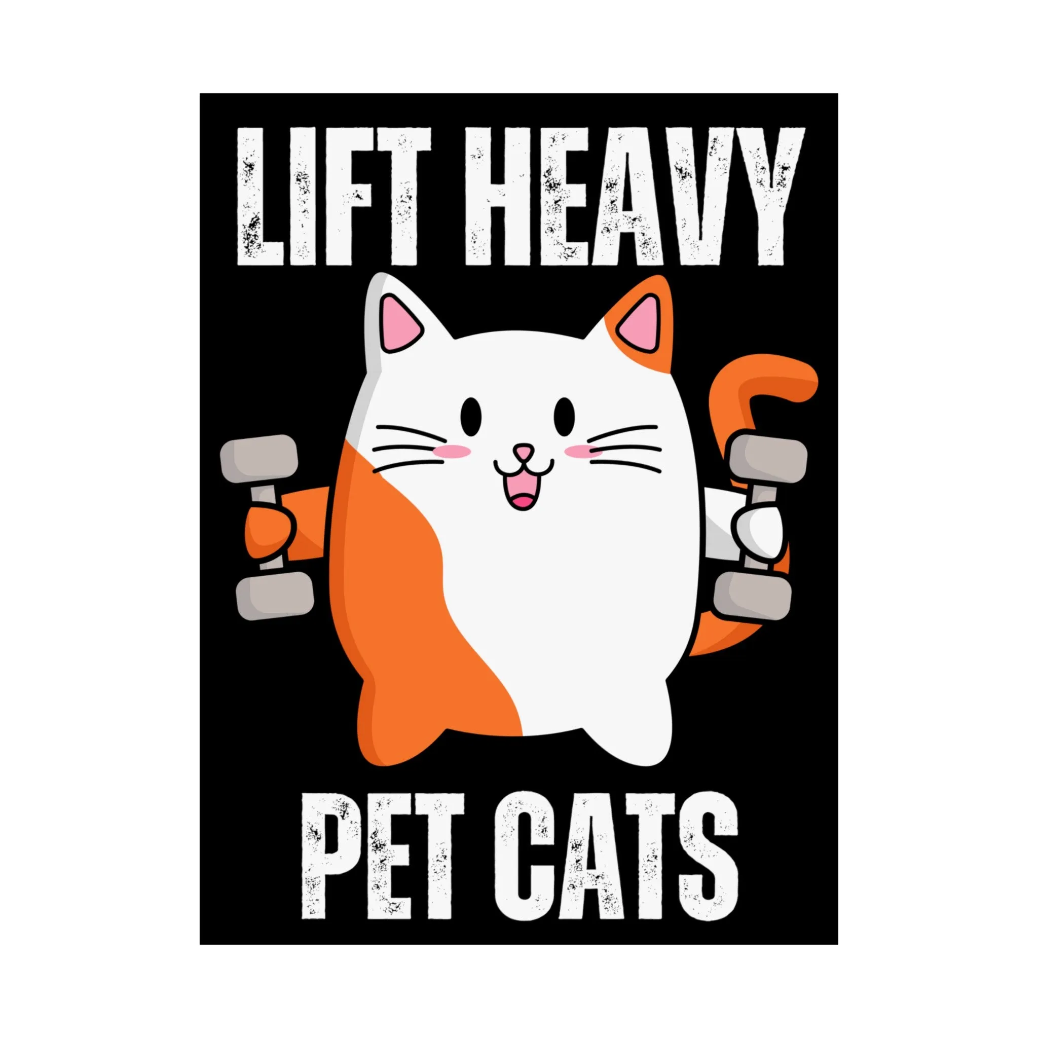 Gym Poster Decor Workout Posters for Fitness Lover gift for Gym Rat Sport Posters Funny Cat Wall Art for Gymnasts gifts Lift Heavy Pets CATS