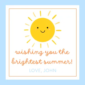 Happy Summer Gift Tag - Customizable - Digital Download