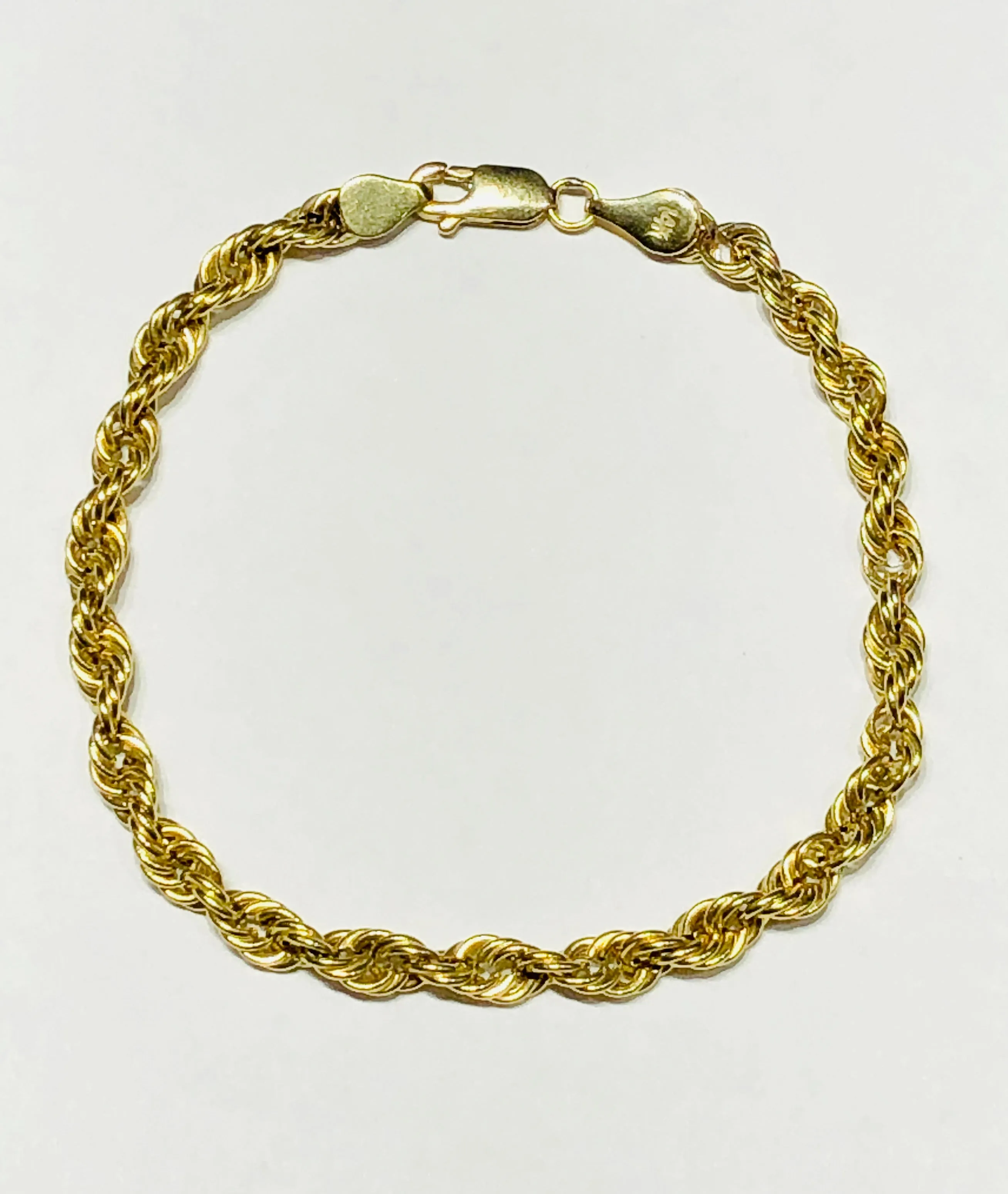 Hollow/Lightweight Rope Bracelet (14K)