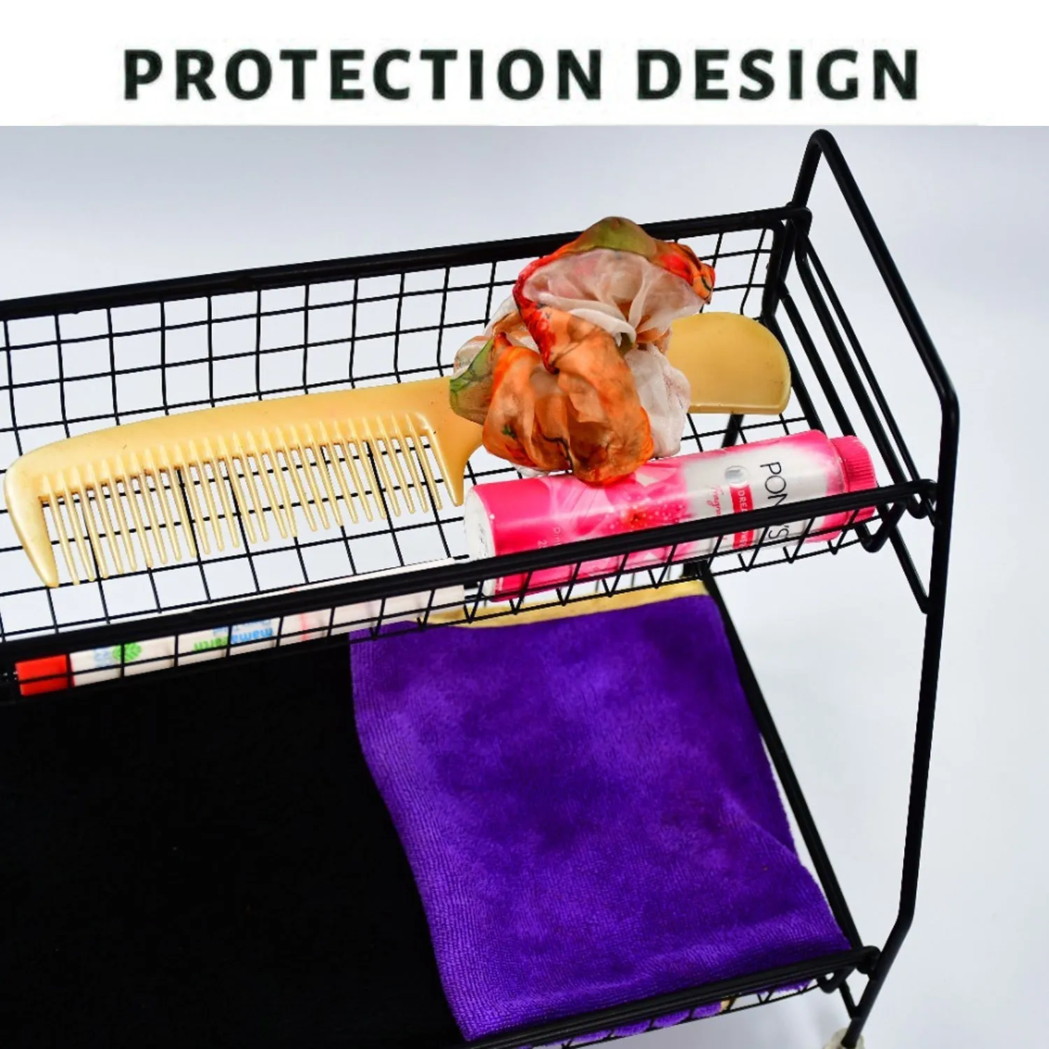 Metal Space Saving Multi-Purpose 2 Tier 2 Layer Kitchen Spice Rack Storage Organizer Shelf Stand .
