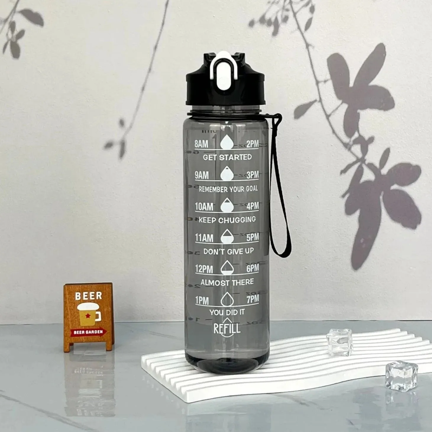 Motivational Quotes Plastic Water Bottle and Sipper