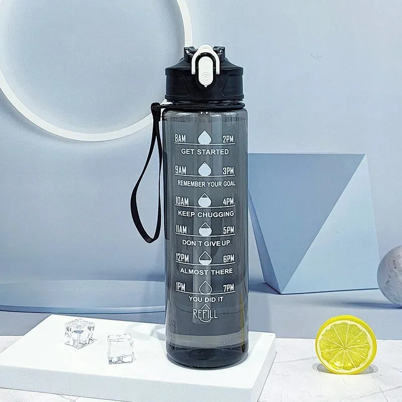 Motivational Quotes Plastic Water Bottle and Sipper