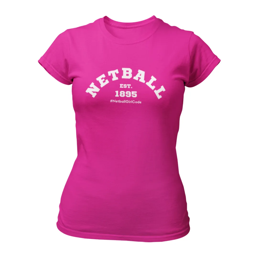 'Netball Varsity' Fitness Women's Colour T-Shirt