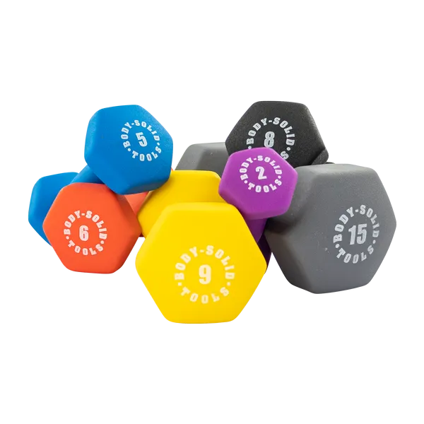NEW BODY SOLID Neoprene Dumbbells BSTND