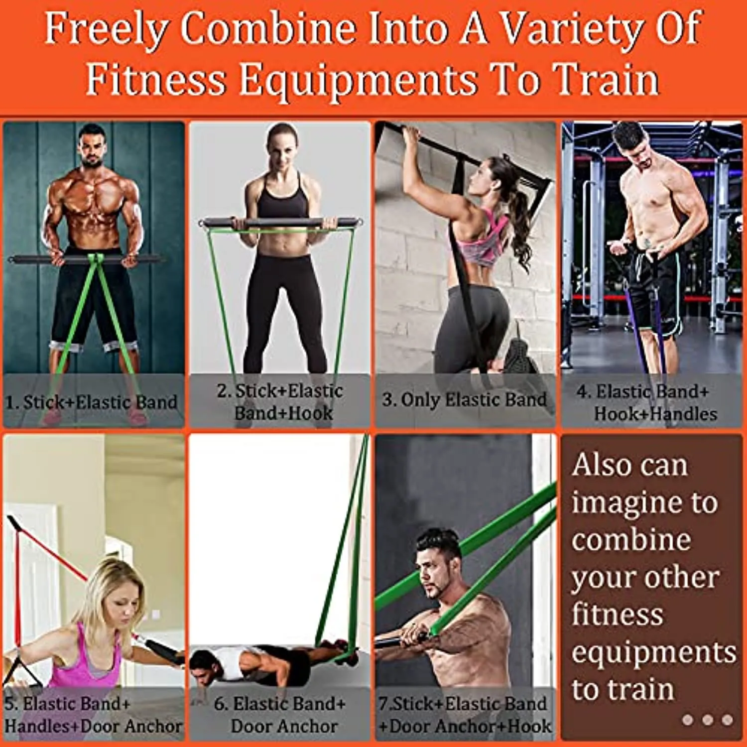Portable Extra Heavy Home Gym Resistance Band Bar Set with 4 Stackable Resistance Bands,Detachable Full Body Workout Equipment Exercise Bar Kit,500LBS Longer Bar with Bands,Workout Guide Included