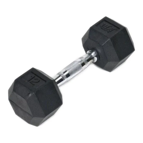 Rubber Hex Dumbbell - 12 lb