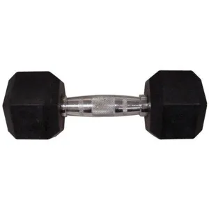 Rubber Hex Dumbbell - 20 LB, Silver (DRH20