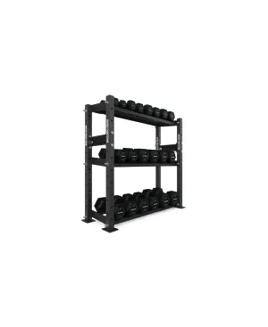 The Bulldog Gear - Hex Dumbbells 2.0 275kg Set (2.5kg to 25kg)   Storage System - 120cm