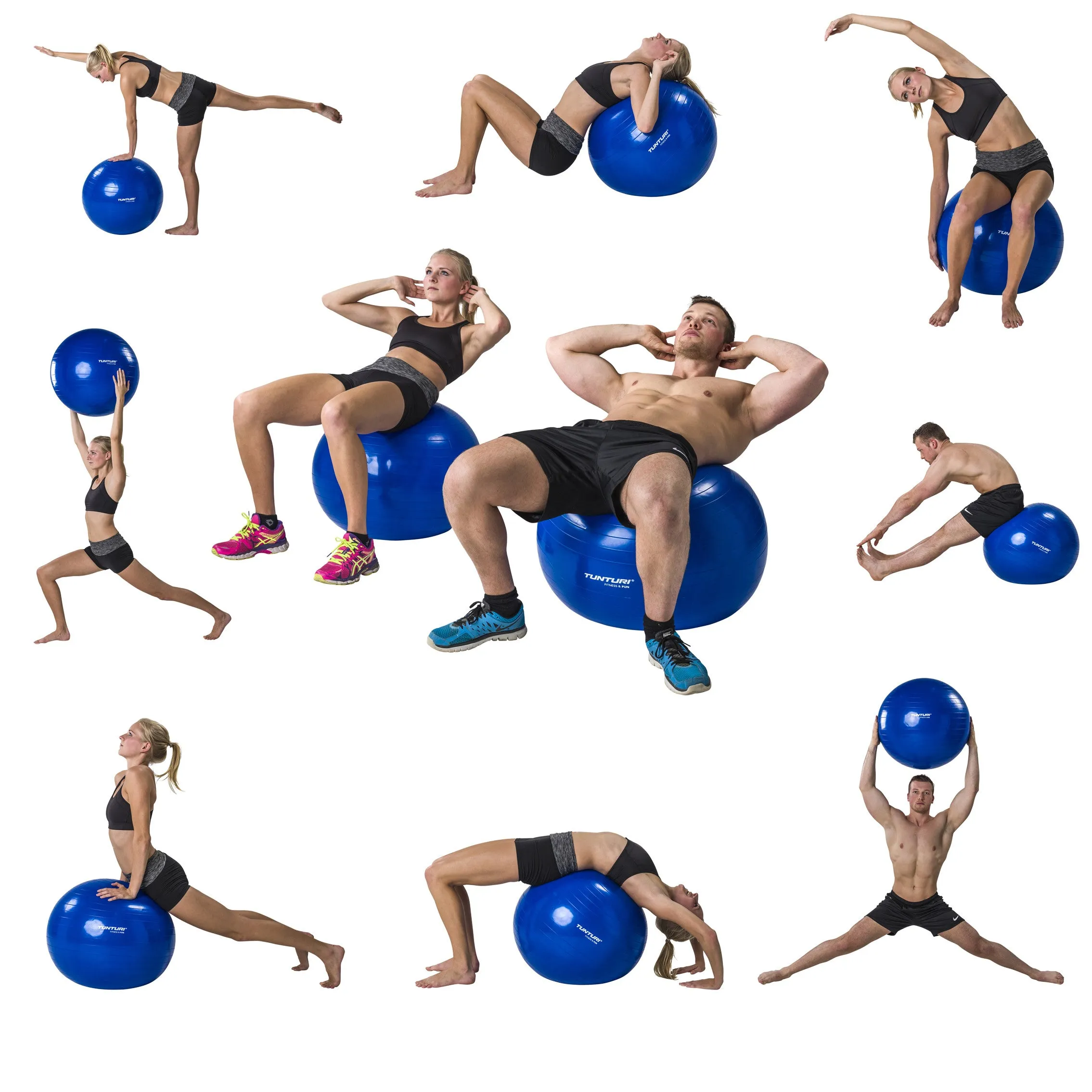 Treenipallo - Tunturi - Gymball - 65 cm - Musta