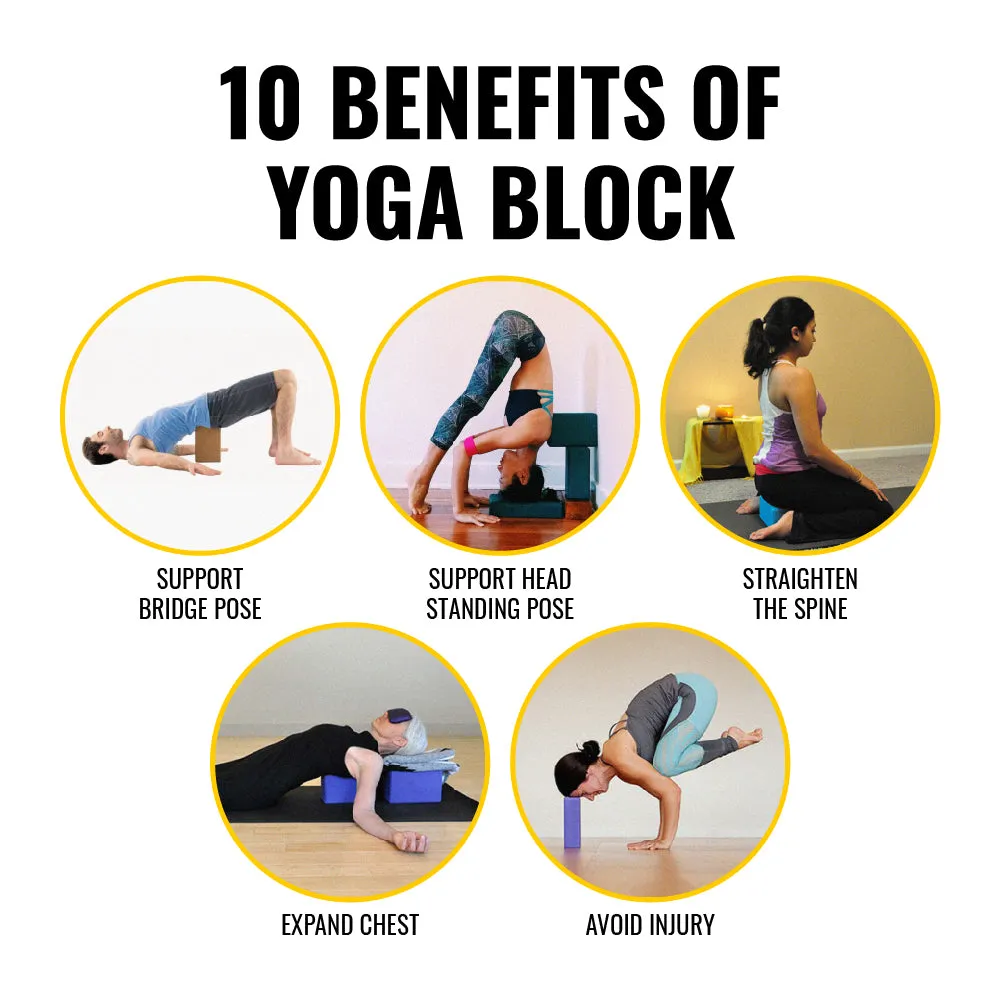 Ultimate Sup 2 Pcs Yoga Block | Yoga Brick for Yoga Pilates Exercises & Stretching