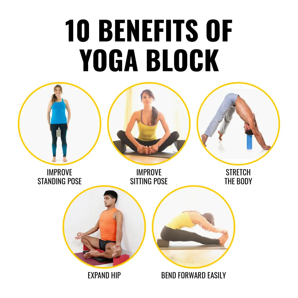 Ultimate Sup 2 Pcs Yoga Block | Yoga Brick for Yoga Pilates Exercises & Stretching