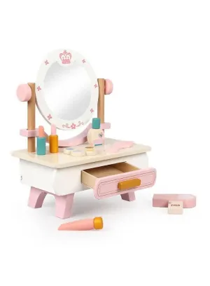 Wooden Mini Pink dressing Table Children's table and chair role-playing game Play as a family toy
