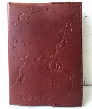 World Map Leather Journal